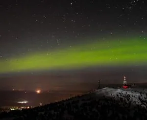 Aurora borealis in Kuusamo in Finnish Lapland