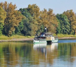 Cruise steamboat to the Pillnitz palace in Dresden