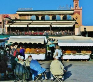Jemaa El Fna Square in Marrakech in Morocco