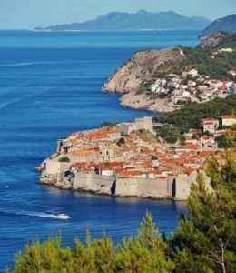 Panoramic views of Dubrovnik in Croatia