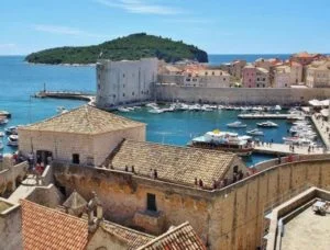 Port of Dubrovnik in Croatia from its walls