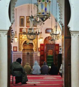 Prayer in a mosque in the Medina of Tetouan