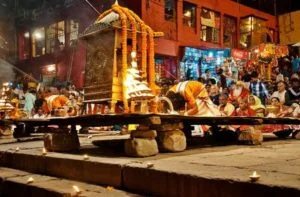 Ritual in Varanasi in India