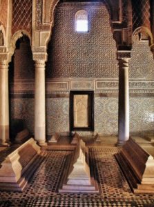 Room of the Twelve Columns in the Saadian Tombs in Marrakech