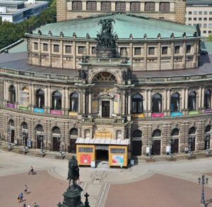 Theater of the Opera from the tower of the Royal Palace of Dresden