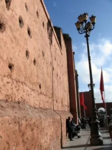 Wall of the Medina of Marrakech in Morocco