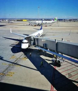 Ryanair plane in Madrid airport