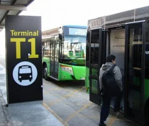 Transfer buses to T1 from Barcelona's commuter train station