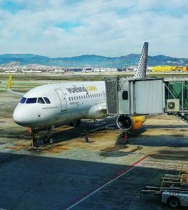 Vueling plane in Barcelona airport